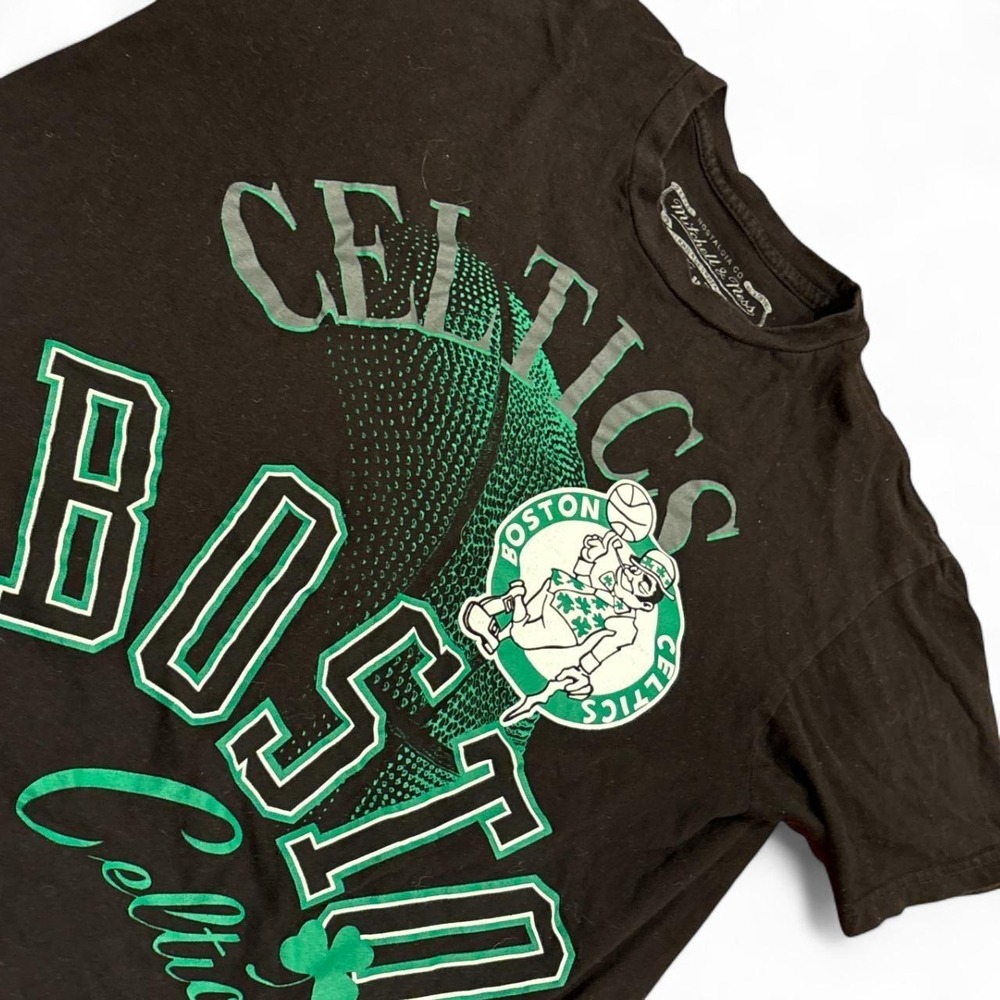 Mitchell & Ness Boston Celtics Graphic T-Shirt Black Mens Size M NBA Basketball